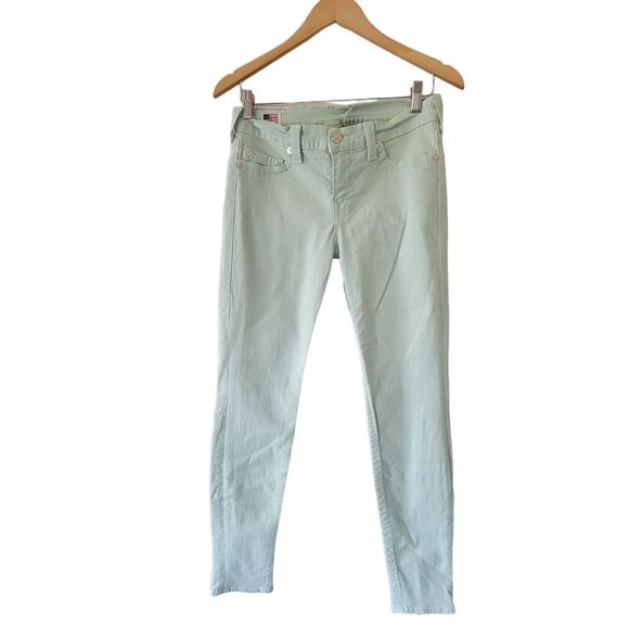 True Religion Jean Halle‎ Super Skinny  Mint Green - Picture 2 of 11